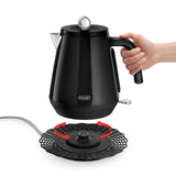 Delonghi - Eclettica Cordless Kettle With Changeable Base Black - KBY2001.BK
