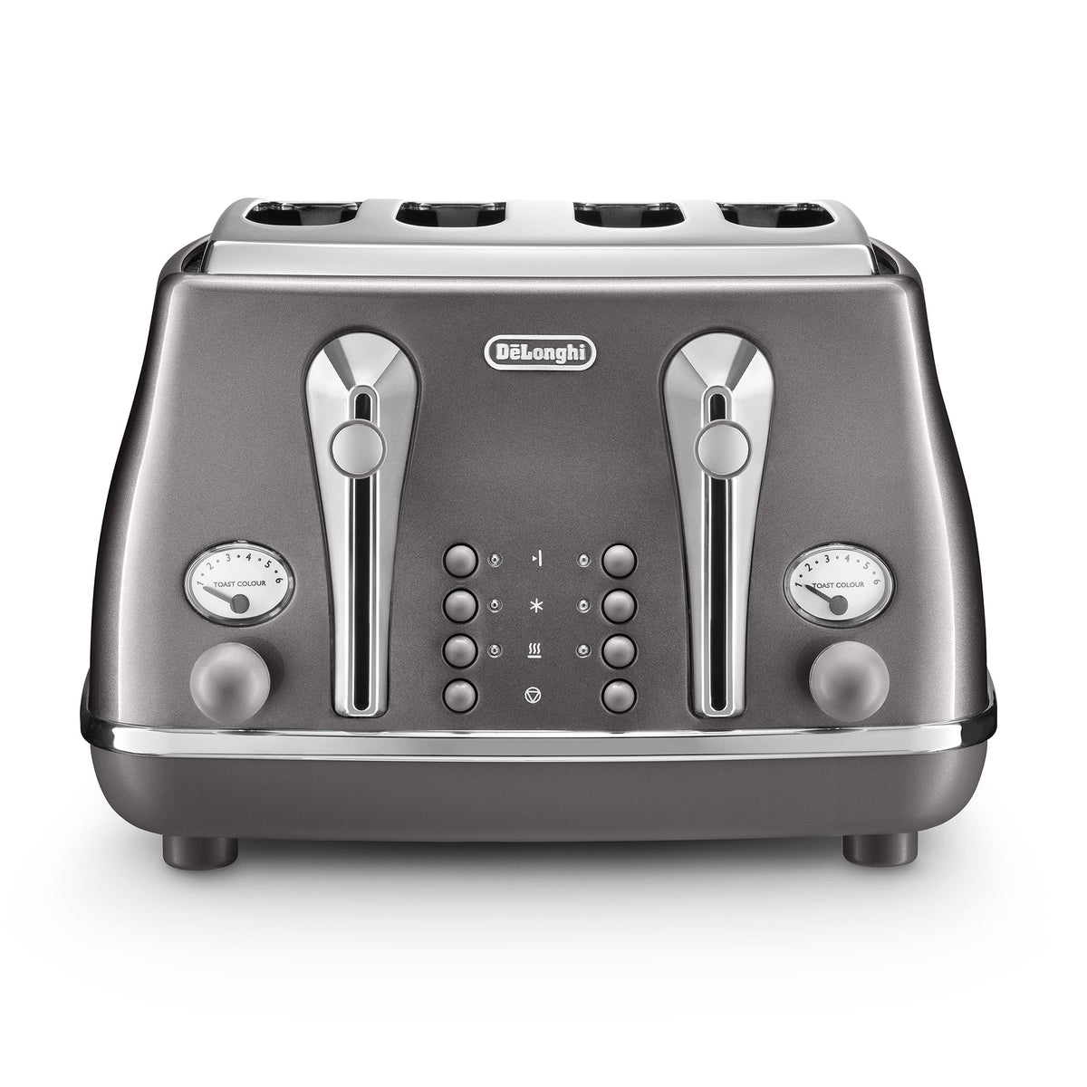 Icona Metallics 4 Slice Toaster, Grey - CTOT4003.GY | De'Longhi