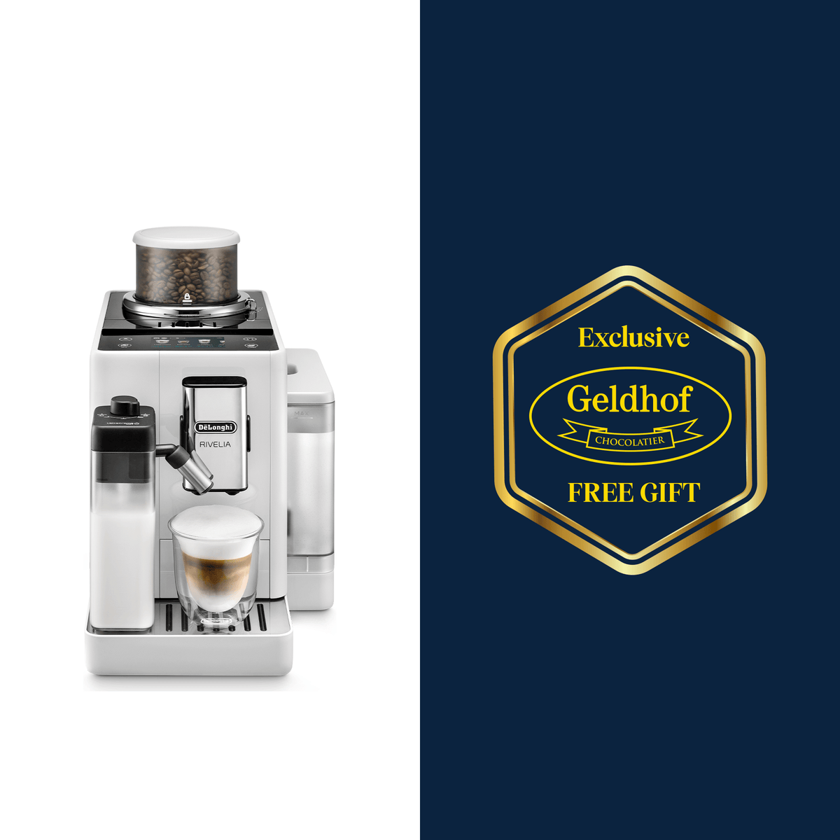 Delonghi - Rivelia Bean to Cup Coffee Machine Arctic White