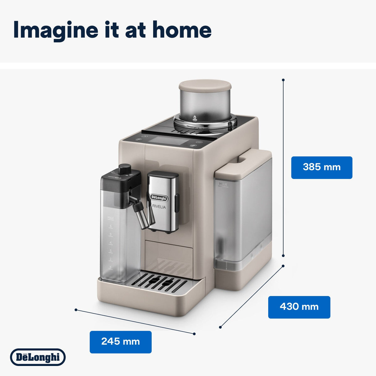 Delonghi - Rivelia Bean to Cup Coffee Machine Sand Beige - EXAM440