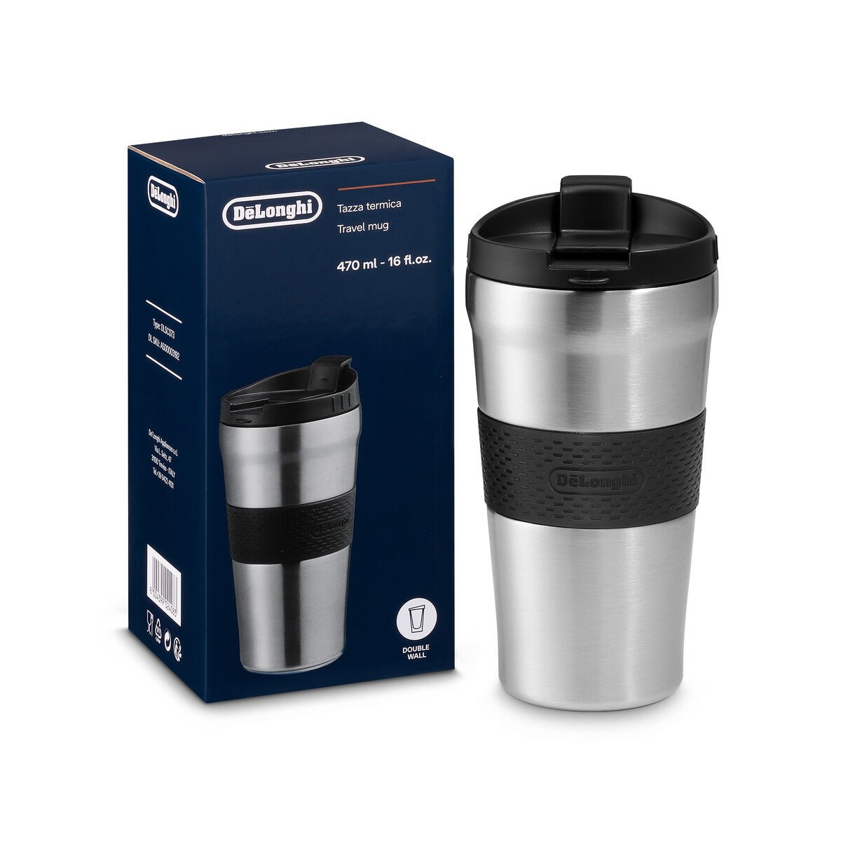 Delonghi - Thermal Travel Mug Stainless Steel 470ml - DLSC073 – De