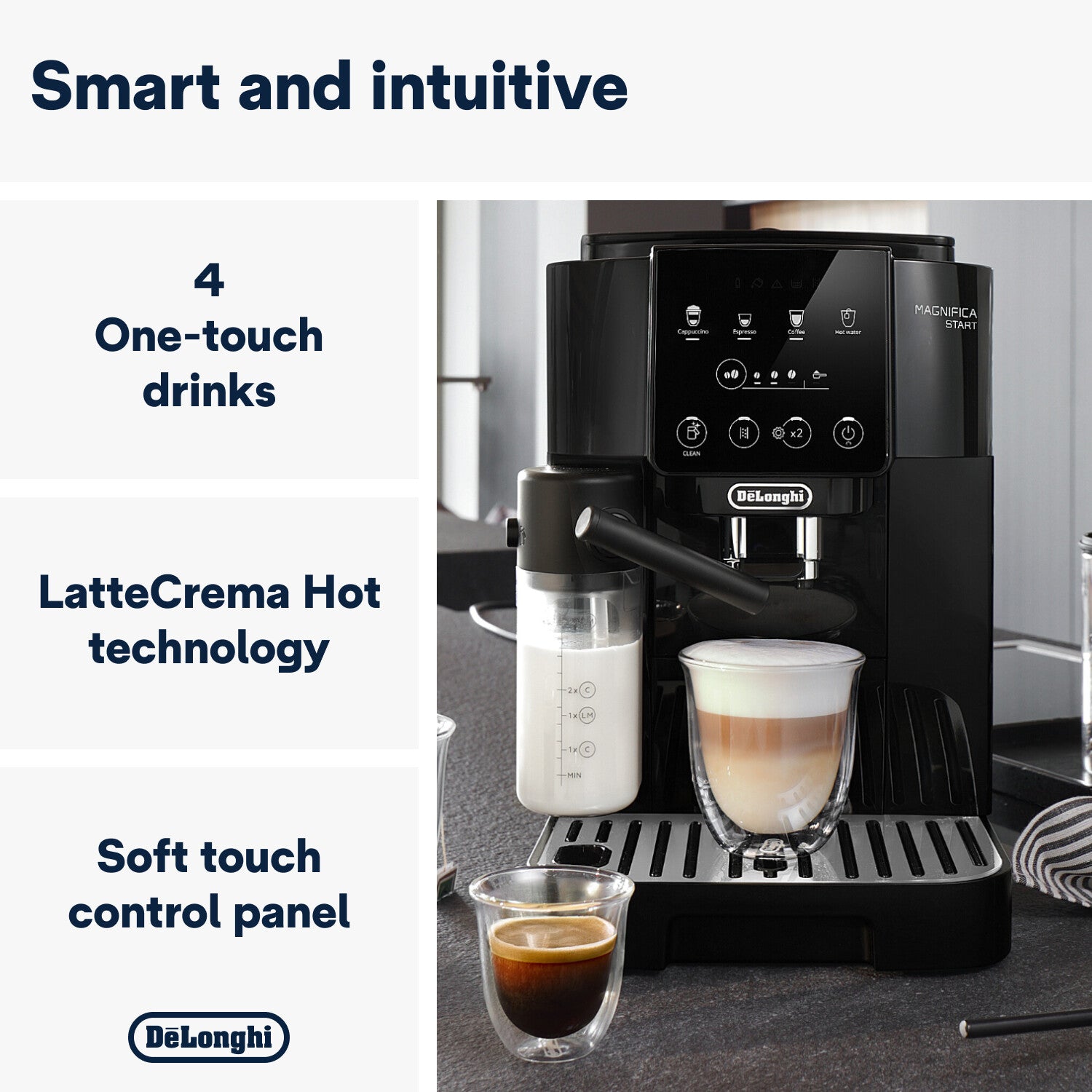 Delonghi - Magnifica Start + Milk Bean to Cup Coffee Machine