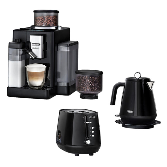 Rivelia Bean to Cup Coffee Machine  and Eclettica breakfast set - Black collection