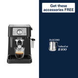 Delonghi - Stilosa Manual Pump Espresso Coffee Machine - EC260.BK