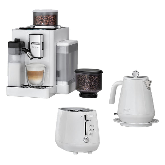 Rivelia Bean to Cup Coffee Machine  and Eclettica breakfast set - White collection
