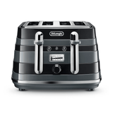 Delonghi - Avvolta Class 4 Slice Toaster Black - CTAC4003.BK - De'Longhi South Africa