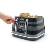 Delonghi - Avvolta Class 4 Slice Toaster Black - CTAC4003.BK - De'Longhi South Africa