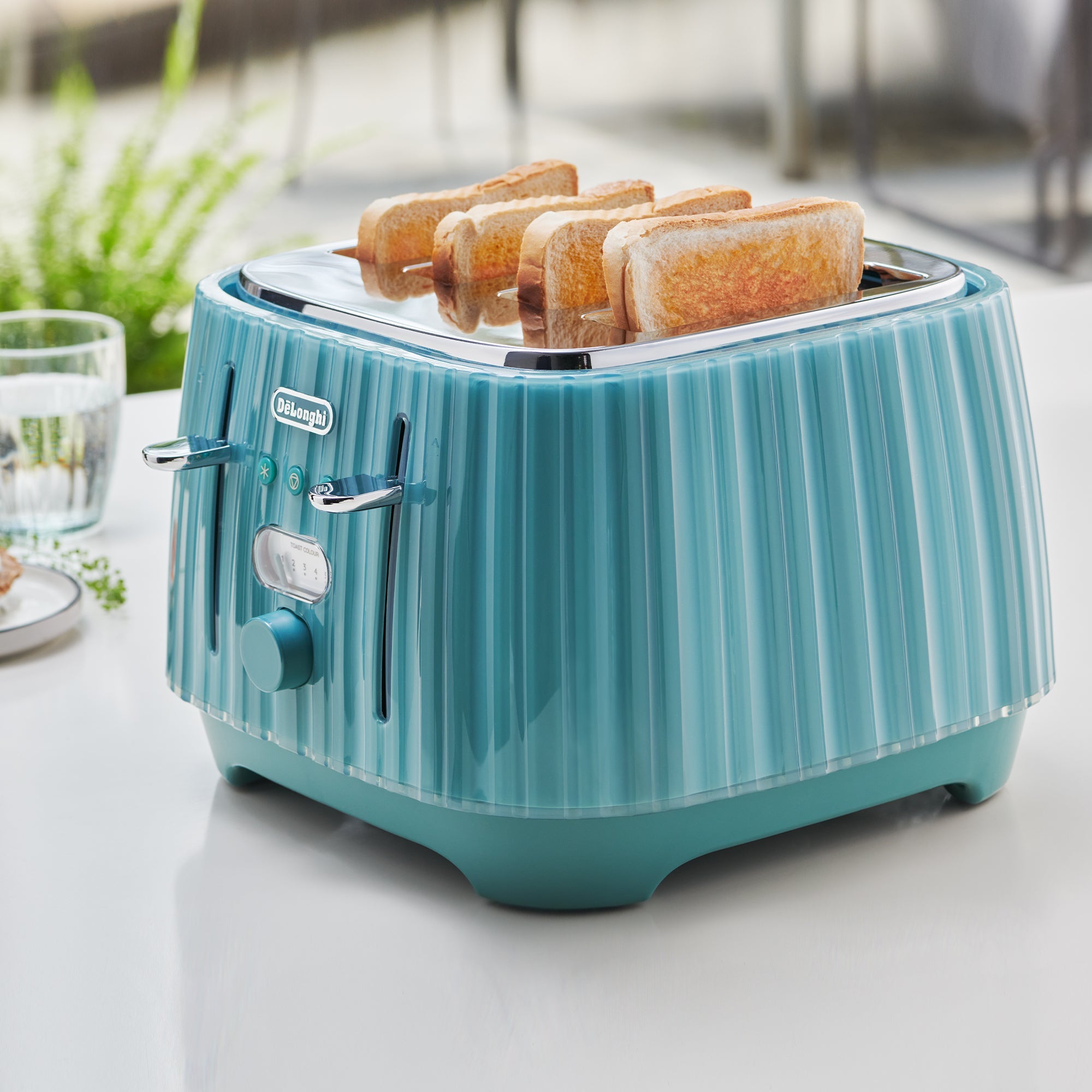 Delonghi - Ballerina 4 Slice Toaster Laguna Green - CTD4003.GR Delonghi - Ballerina 4 Slice Toaster Laguna Green - CTD4003.GR