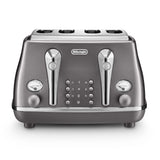 Delonghi - Icona Metallics 4 Slice Toaster Grey - CTOT4003.GY - De'Longhi South Africa
