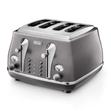 Delonghi - Icona Metallics 4 Slice Toaster Grey - CTOT4003.GY - De'Longhi South Africa