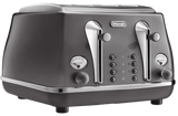 Delonghi - Icona Metallics 4 Slice Toaster Grey - CTOT4003.GY - De'Longhi South Africa