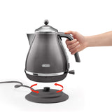 Delonghi - Icona Metallics Cordless Kettle Grey - KBOT3001.GY - De'Longhi South Africa