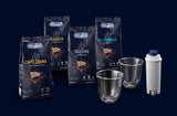 Delonghi - The Essential Pack with 4 Bean Blends + 2 Cappuccino glasses + Water Filter - DLSC317 - De'Longhi South Africa